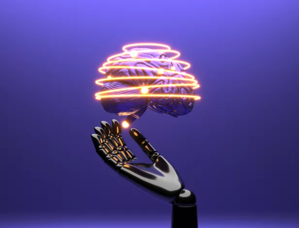 ai-cloud-concept-with-robot-arm